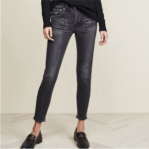 Moussy Vintage Velma Skinny Black Distressed Jeans Size 27